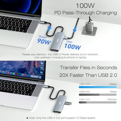 BENFEI USB Type-C Hub 5-in-1 Model BNF-USBC-0360G Aluminum USB Hub