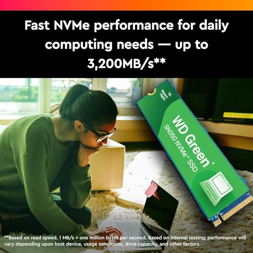 Western Digital 500GB WDS500G2G0C NVMe SSD 2400MB/s PCIe M.2 Solid State Drive
