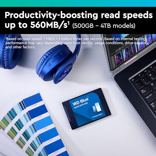 Western Digital 1000 GB WDS100T3B0A SATA Internal Solid State Drive SSD - SATA III 6 Gb/s, 2.5 inches, Up to 560 MB/s Read Speed