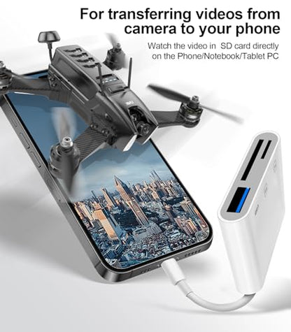 Denlane USB Type C SD Card Reader Dual Slot High Speed Transfer