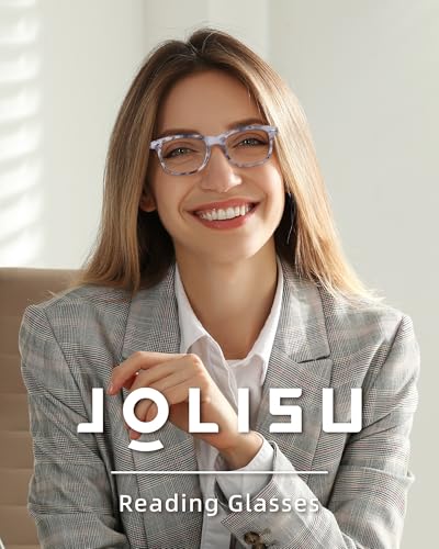 JOLISU 63mm 5 Count 2D Anti-Reflective Plastic Reading Glasses with Universal Fit