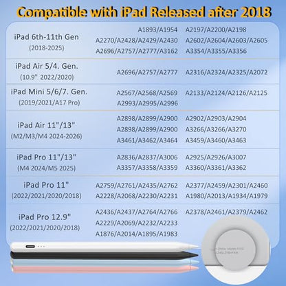 XIRON Stylus Pen for iPad 2018-2026 with Fast Charging and Palm Rejection