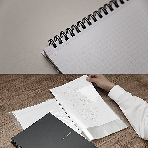 Maruman 9.92" x 7.05" Notebook - 160 Pages, Ruled, Micro-Perforation, Polypropylene Cover, Black