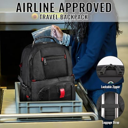 YOREPEK 17 Inch Laptop Backpack B071ZYHCM6 TSA Compliant Soft Shell Adult Travel Backpack