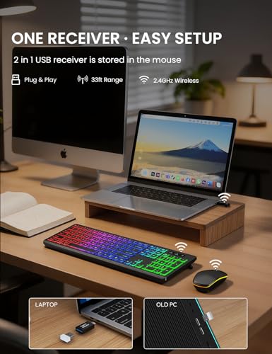 Trueque KM42Pro Wireless 2.4GHz Keyboard and Mouse Combo, Black, Membrane