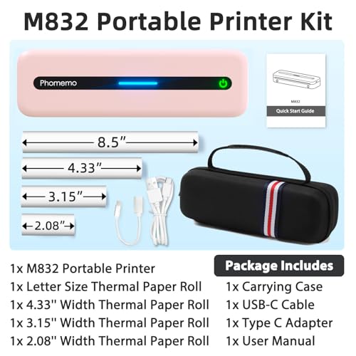Phomemo M832 300DPI Monochrome Thermal Portable Printer
