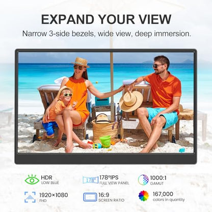 UFYQL 15.6-inch F156P02 FHD 1080p 60Hz LCD Monitor