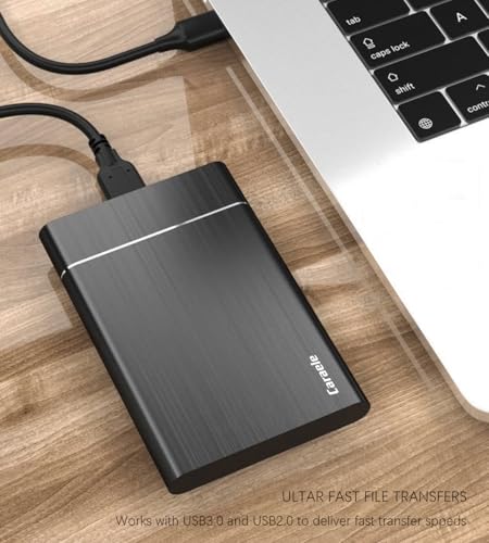 Caraele 500GB External Hard Drive Caraele-500GB USB 3.0 Black Portable Storage
