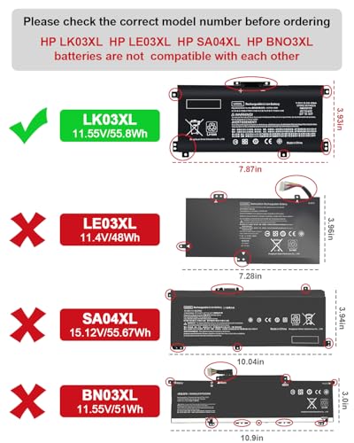IEFUU 55.8 Wh LK03XL Lithium Ion Battery 11.55 Volts