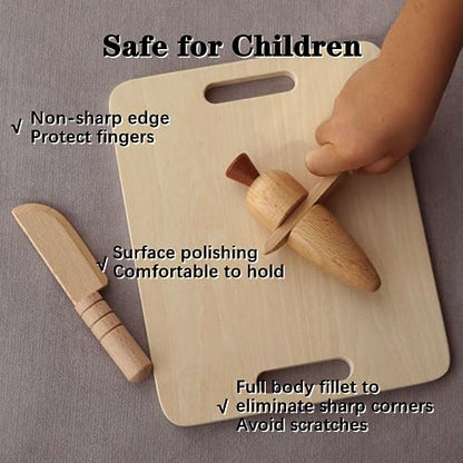 TDGBIH 3 Wooden Children's Knives Child-Safe Kitchen Tools for Food Preparation