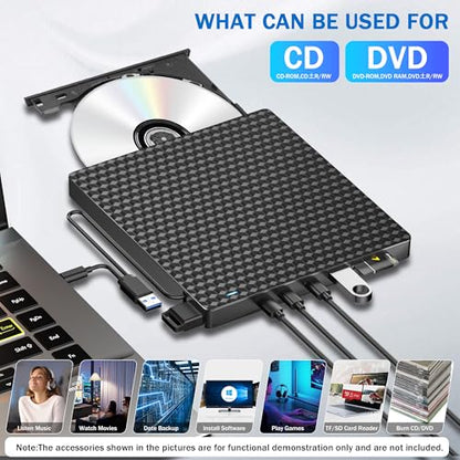 Kadlun External DVD Drive BT669 USB 3.0 Type C Optical Storage