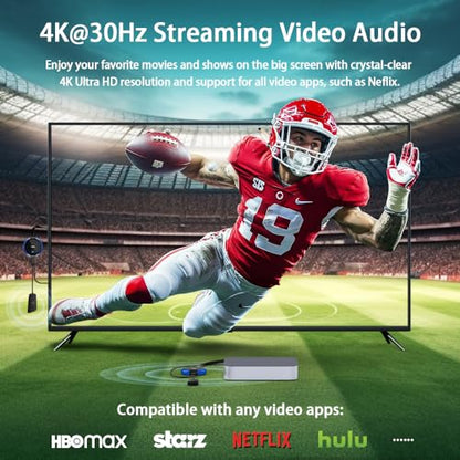 TIMBOOTECH 5" x 3" x 2" Model Q3 Wireless HDMI Transmitter and Receiver 4K 30Hz Streaming Media Player