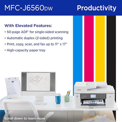 Brother MFCJ6560DW 11"x17" Inkjet Multifunction Printer 1200x4800dpi 31ppm