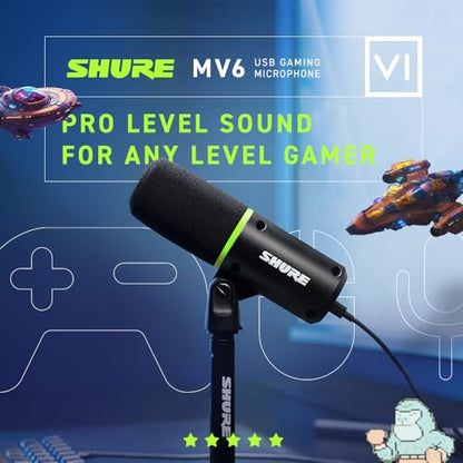 Shure MV6 USB Type-C Microphone 36dB Audio Sensitivity 50Hz - 15kHz Frequency Response Unidirectional