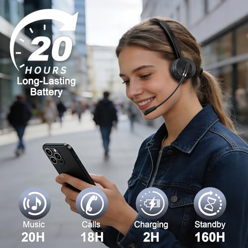 BlueFire 1x Bluetooth Headset AT055 Wireless Active Noise Cancellation for Adults