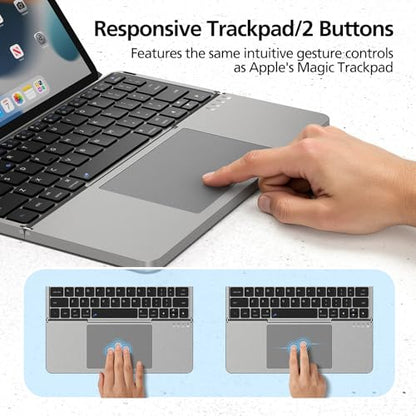 MICROPACK 3-Device Foldable Keyboard K-F01-GY QWERTY Touchpad 500mAh Bluetooth