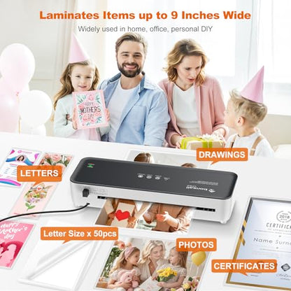 Bonsaii 9 Inch Laminator Machine L418-C, 50 Count Sheets, 2 Rollers, 0.98 FPM Productivity