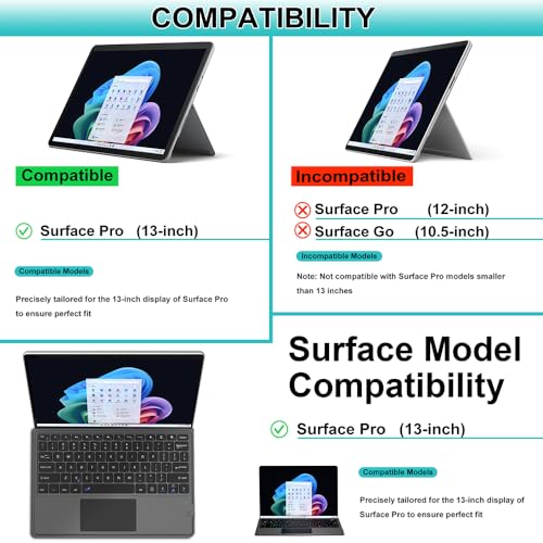Arteck Surface Pro 13-inch Keyboard SP-Compatible Bluetooth Mechanical QWERTY Black