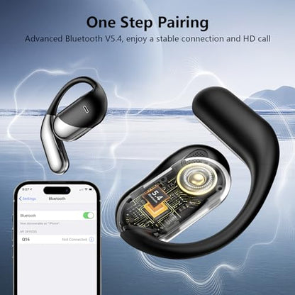 Aurotlu Q16-H3 Open Ear Bluetooth Headphones Wireless Connectivity 60H Playtime IPX7 Ergonomic Design