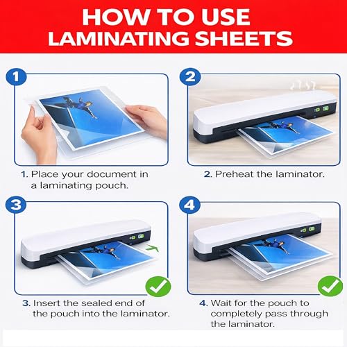 Simply Cool 150 Count 5MIL Laminating Sheets Multi-Sized Pouches for Letter, ID Badge, and Card