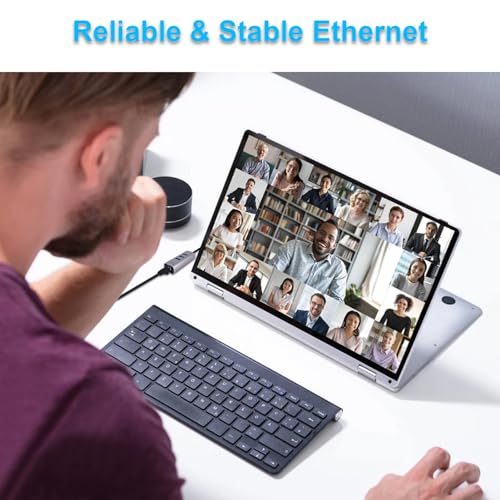 TWOPAN 3-Port USB 3.0 Hub with Ethernet Adapter, Model T3-L, Aluminum Construction, Compatible with Mac and Windows