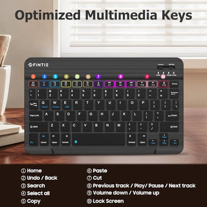 FINTIE 10-Inch EB00084 Bluetooth Wireless Keyboard for Android and iOS Devices