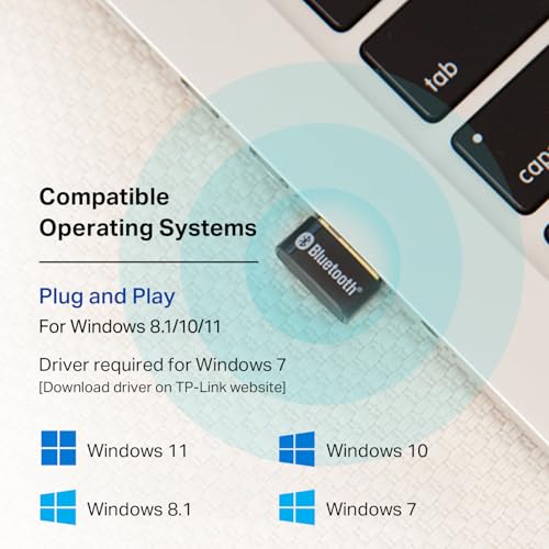 TP-Link 0.74" x 0.58" x 0.27" UB500 Bluetooth 5 Wireless Adapter for Windows