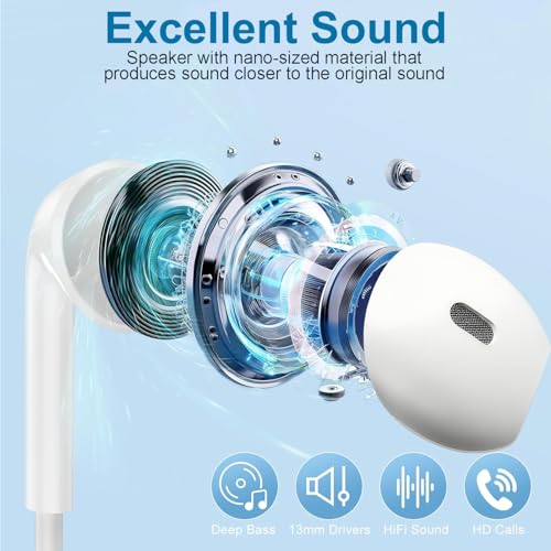 Docutca 2 Pack USB C Headphones Docutca-TC-2PC Wired Earbuds In-Ear Audio Earphone