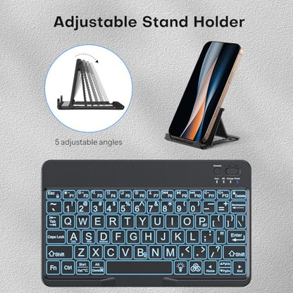 OMOTON 9.7" Black Large Print Bluetooth Keyboard - QWERTY - Battery Powered - Compatible with iPad and Windows
