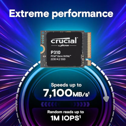 Crucial 1TB CT1000P310SSD2 M.2 2230 SSD PCIe Gen4 NVMe Up to 7100MB/s Internal Solid State Drive