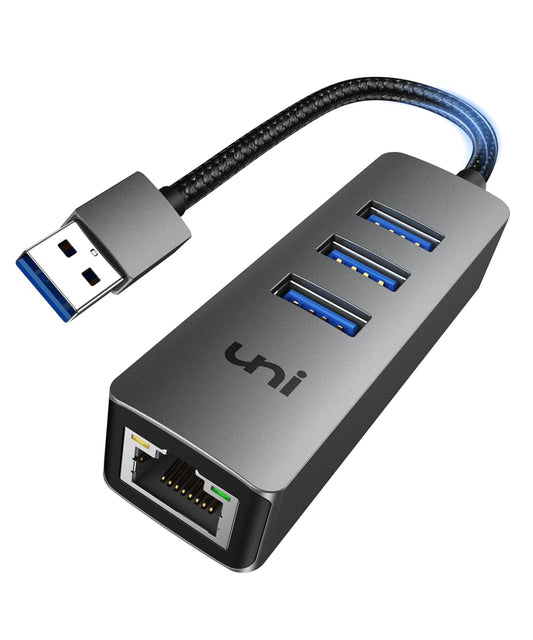 uni 5.1x2.4x0.7in EHUB02 USB 3.0 Type A 5Gbps 4-Port Computer Network Adapter
