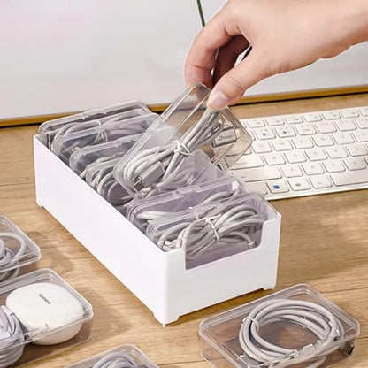 RayHenry 2 PCS RHSJXSNH-2 Portable Storage Organizer - Clear Plastic Desk Supply Case