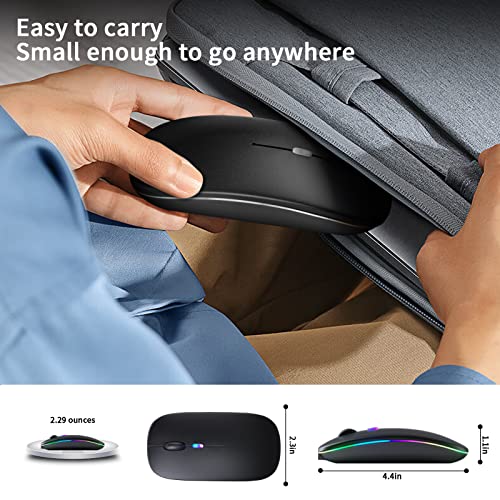 KANMABPC Wireless Bluetooth Mouse 4.4" x 2.3" Ambidextrous 33ft Range PC