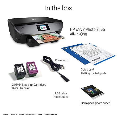 HP Envy Photo 7155 All-in-One Wireless Color Inkjet Printer 4800 x 1200 DPI 40 ppm