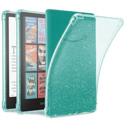iDLEHANDS Clear Case 7 Inch Kindle Paperwhite 12th Gen Clear Glitter Soft TPU Enclosure