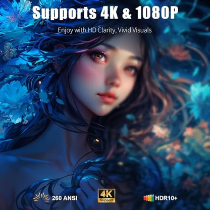 XENPONAD N6-2'' (ANDROID TV) 1280x720 260 ANSI Lumens LED Tabletop Mini Projector