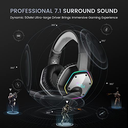 EKSA E1000 USB Wired Headset 50mm Dynamic Driver 20Hz - 20kHz Over Ear Headphones