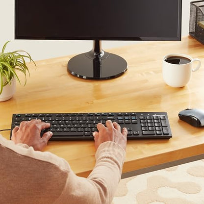 Amazon Basics 105 Key QWERTY Wired Keyboard MD005
