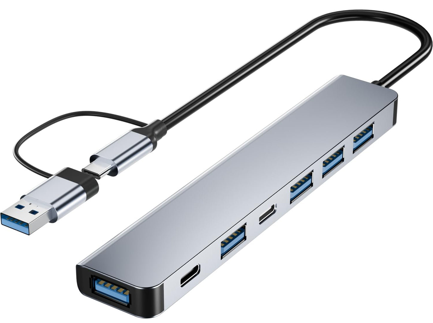 PANPEO 7-Port USB Hub USB 3.0 and USB 2.0 Compatibility