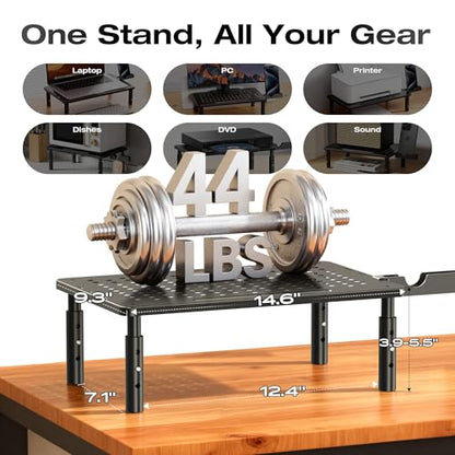 Canyora 2 Count H-ZJ-004 Steel Computer Monitor Stand Riser 44 lbs Load Capacity Adjustable Height 4.13" to 5.7"