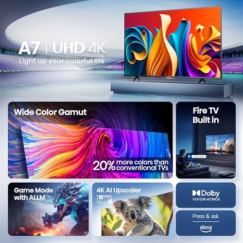 Hisense 43-Inch Class A7 Series (43A7NF) 4K UHD, 60Hz, LED TV