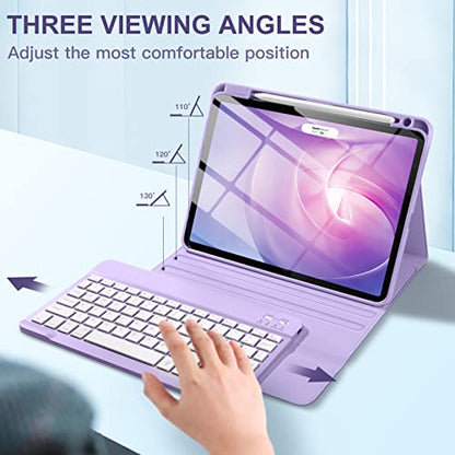 Harvopu iPad Air 11-inch Keyboard Case Model: A3459/A3460/A3463/A2902/A2903/A2904/A3266/A3267/A3270/A2588/A2589/A2591/A2316/A2324/A2325/A2072 Bluetooth Refillable Case