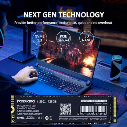 fanxiang S501 128GB M.2 2280 NVMe SSD PCIe Gen3x4 Internal Solid State Drive (Read Speed up to 1200 MB/s)
