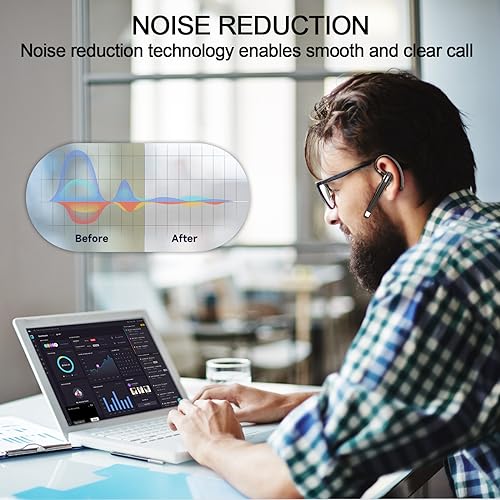 KBPRZ YYK-520 Bluetooth Earpiece V5.1 Supports Wireless Connectivity, 80-Hour Battery Life, Black