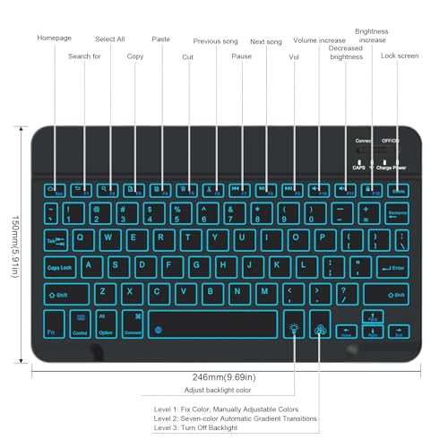 NOOX Bluetooth Keyboard 104 Keys QWERTY - 104 Keys - Battery Powered - Black