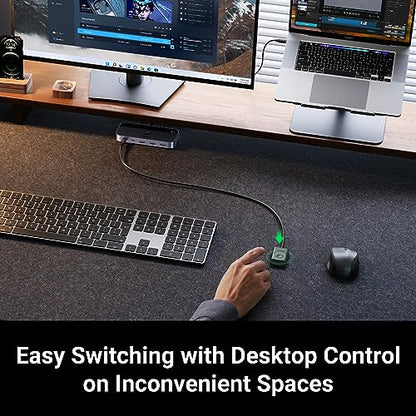 UGREEN 4-Port USB 3.0 Switch Hub Model CM662, Manual & Automatic Operation, 5Gbps Data Transfer Rate, 2 Computers Compatibility