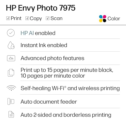 HP 7975 Thermal Inkjet Printer 4800 x 1200 dpi Color Multifunction ADF