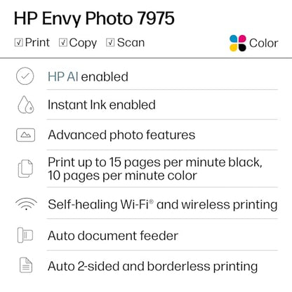 HP 7975 Thermal Inkjet Printer 4800 x 1200 dpi Color Multifunction ADF