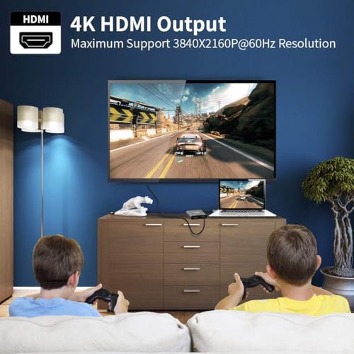 Selore&S-Global USB C to Dual HDMI Adapter UC703 4K @60Hz HDMI 2 Ports
