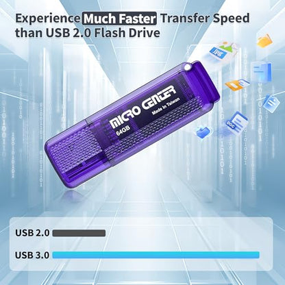 INLAND 64GB USB 3.0 FP Data Storage Flash Drive 5-Pack